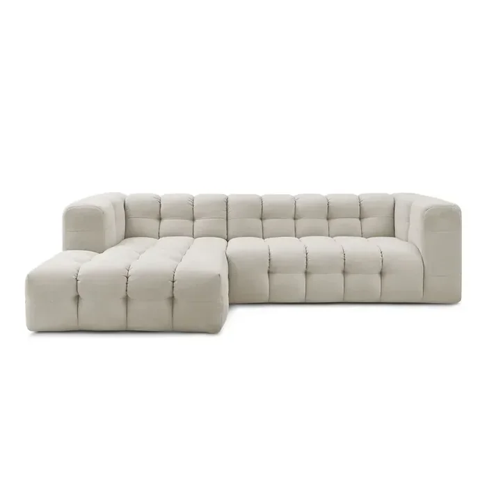 Bobochic ParisDivano angolare CloudCon penisola a sinistra/con chaise lounge, beige, a quattro posti, larghezza totale 288 cm