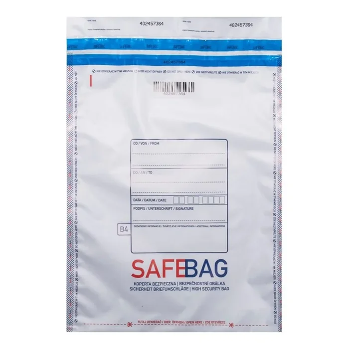 BONG-PACKAGING – 100 sacchetti di sicurezza bianchi safe bag per corrieri b4 25,6×37+4cm – 68283