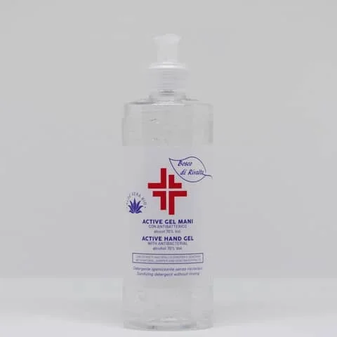 BOSCO-DI-RIVALTA – Gel igienizzante mani (alcol 70%) 500 ml con dosatore – active linea bosco di rivalta – profumo di agrumi – BOS022