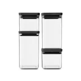 Brabantia Tasty+ set di contenitori portaoggetti 22.3×11.2×29.6 cm trasparente-nero 122422