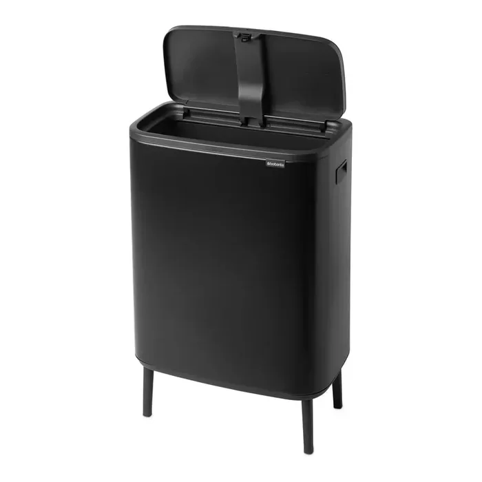 BrabantiaCestino per la spazzatura Bo Touch Bin HiTouch, in acciaio, nero opaco, 60 l