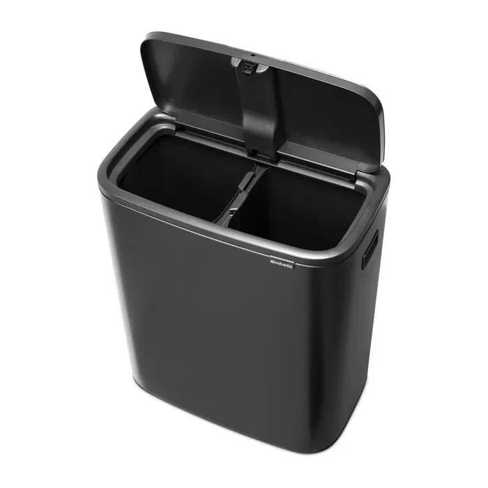 BrabantiaCestino per la spazzatura Bo Touch BinPer raccolta differenziata/touch, in acciaio, grigio scuro, 2×30 l