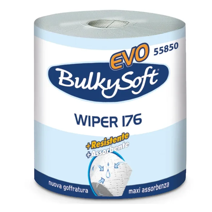 BULKYSOFT – Bobina asciugatutto 800 strappi / 176mt microgoffrata classic – 55850 – Confezione da 2 PZ