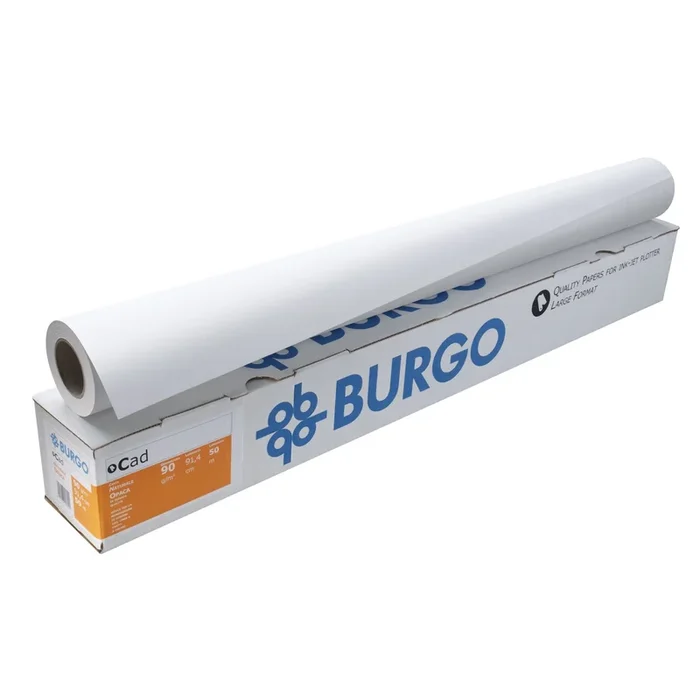 BURGO – Carta inkjet plotter opaca 914mmx50mt 90gr cad 90eco – 7580008-179 – Confezione da 4 PZ