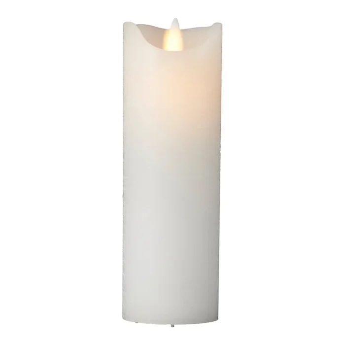 Candela a LED Sara Bianca, ø 5 cm, altezza totale 15 cm