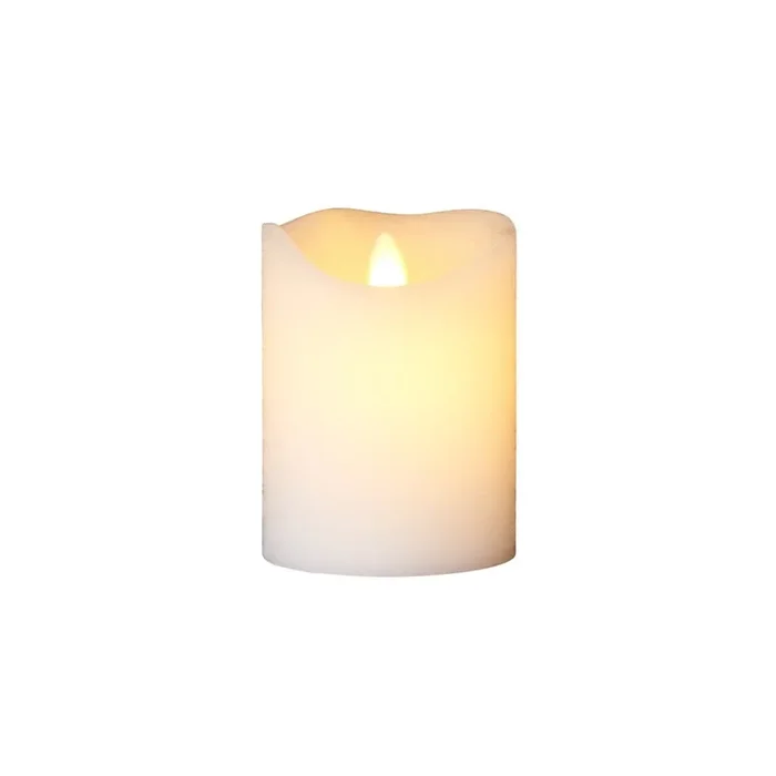 Candela a LED Sara Bianca, ø 7,5 cm, altezza totale 10 cm
