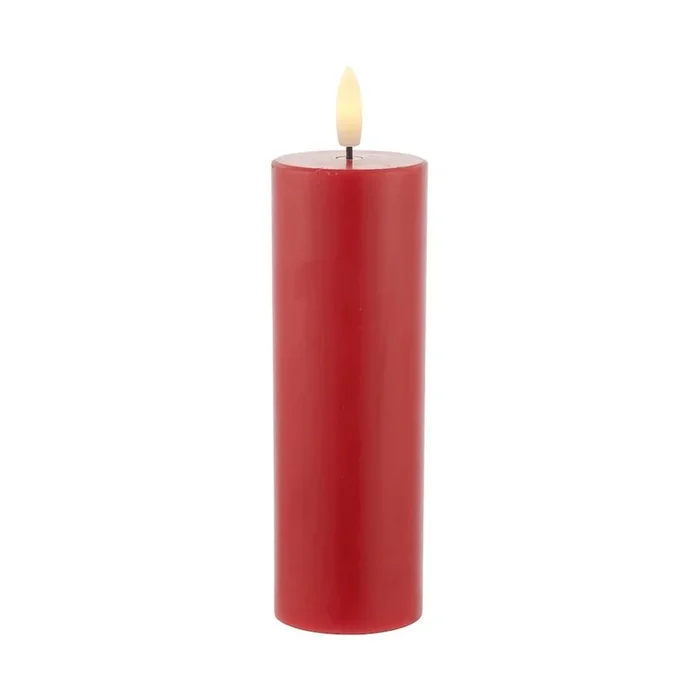 Candela a LED Sille Con alimentazione a batteria, rossa, ø 5 cm, altezza totale 15 cm