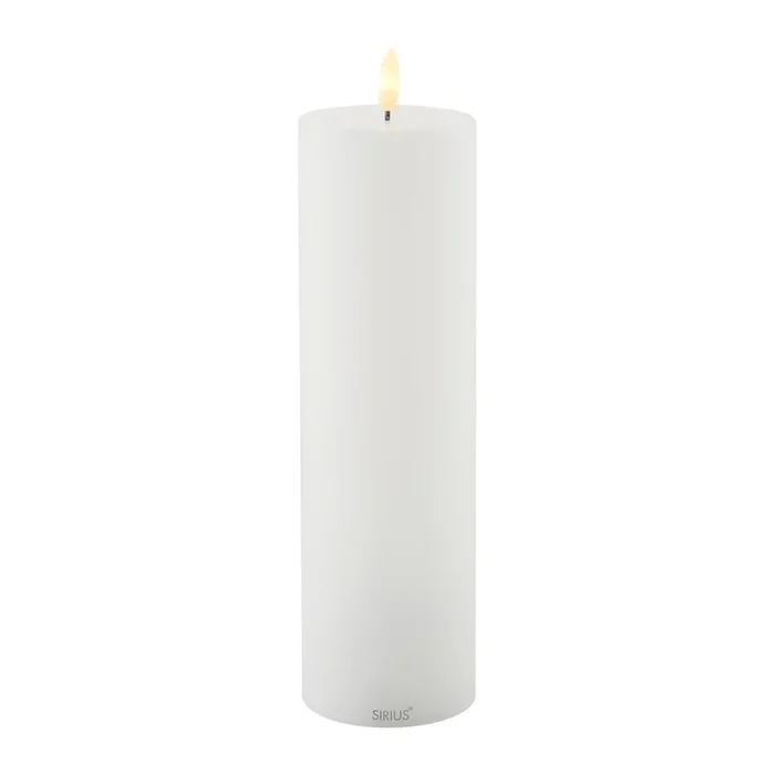 Candela a LED Sille Exclusive Con alimentazione a batteria, bianca, ø 7,5 cm, altezza totale 25 cm