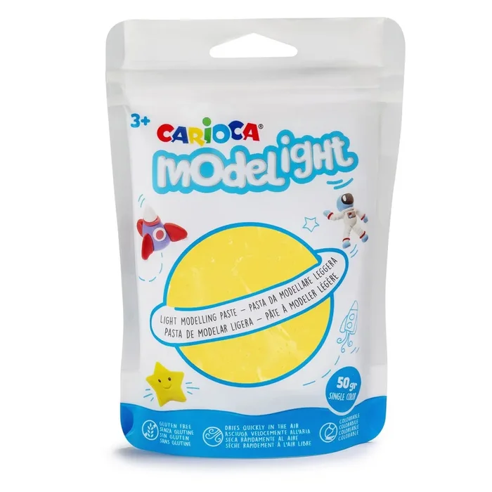 CARIOCA – Busta 50 gr model light giallo – 42686/05 – Confezione risparmio da 4 PZ