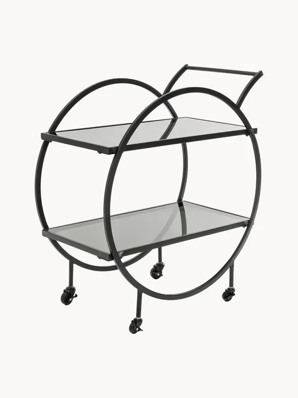 Carrello da portata con piani in vetro Loft