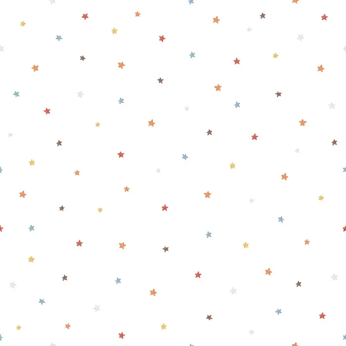Carta da parati per bambini Stars In tessuto grezzo, 10 m x 50 cm