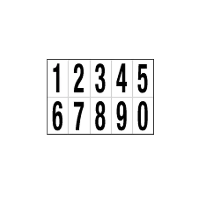 CARTELLI-SEGNALATORI – Foglio con 10 numeri autoadesivi da 0 a 9 nero/bianco 56x99mm – 935.09 – Confezione risparmio da 2 PZ