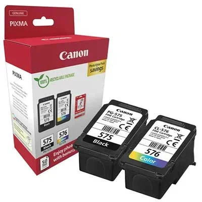 Cartuccia Originale CANON PG-575+CL-576 – Bianco, Nero, Ciano, Magenta, Giallo