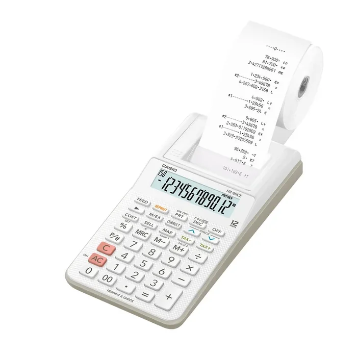 CASIO – Calcolatrice scrivente 12 cifre hr-8rce bianco – HR-8RCE-WE-W-EC