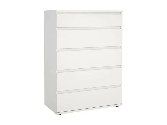 Cassettiera Dricc, Settimino multiuso, Comò camera da letto, Mobile con cassetti, 77×40 h107 cm, Bianco