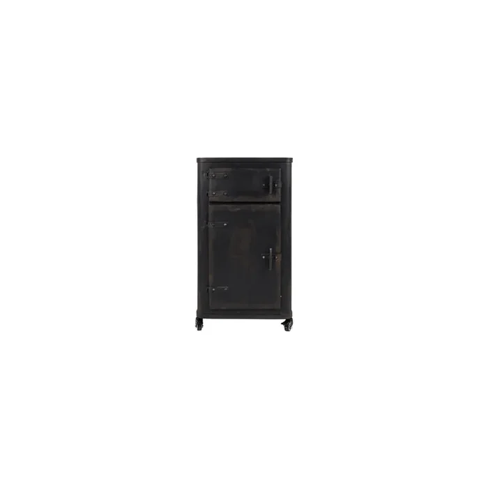 Cassettiera Nera, larghezza totale 45 cm, altezza totale 81,5 cm, profondità totale 36 cm