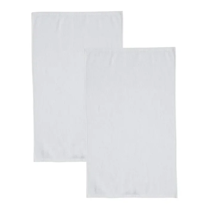Catherine LansfieldSet di asciugamani Quick Dry2 pz, con asciugatura rapida/tipo terry, in cotone, monocromatici, bianchi, 90×140 cm