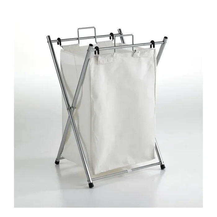 Cesta per il bucato Cross In tessuto, bianca, 60 l