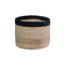Cestino in juta naturale con bordo nero Ø19 cm