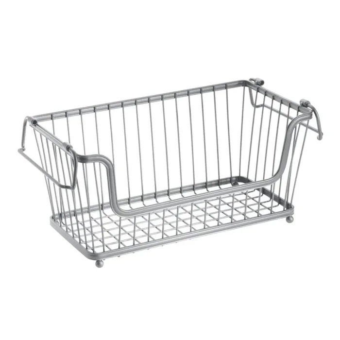 Cestino per cucina York Lyra In acciaio, argentato, 31,5×16 cm, altezza totale 15 cm
