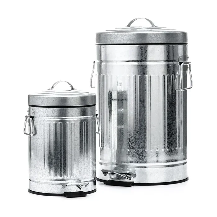 Cestino per la spazzatura America Con pedale, grigio/argentato, 12 l