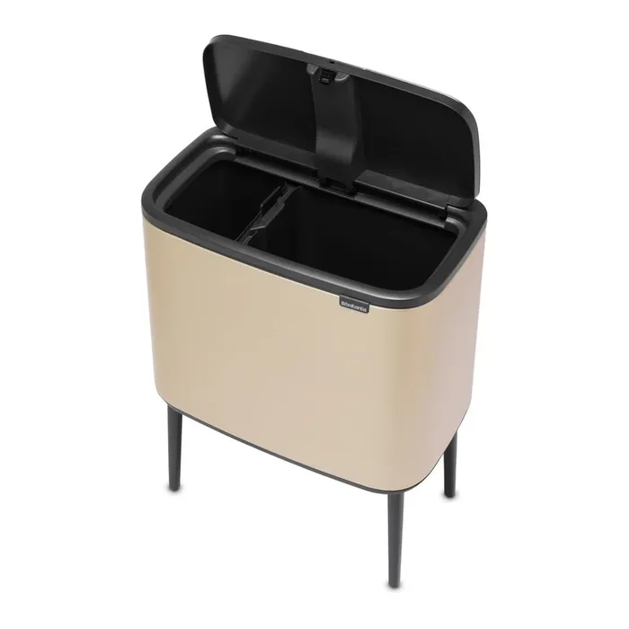 Cestino per la spazzatura Bo Touch Bin Per raccolta differenziata/touch, in acciaio, dorato, 11+23 l