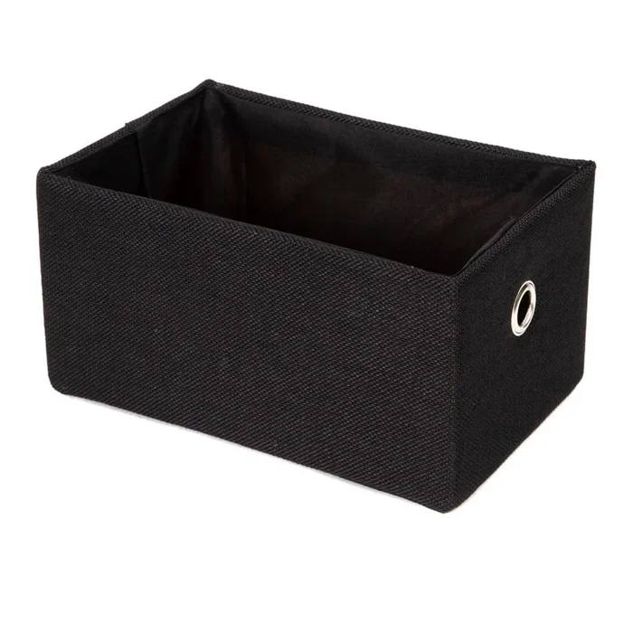 Cesto Per bagno, in tessuto, nero, altezza totale 12 cm