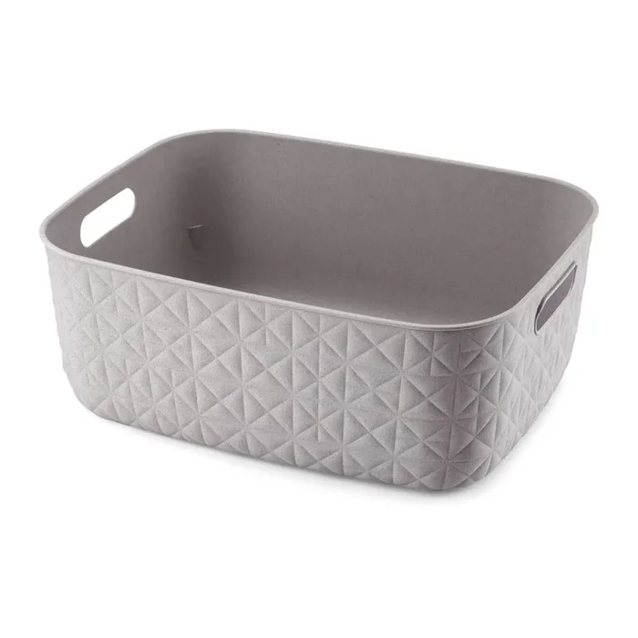 Cesto Softex Contenitivo, in plastica, marrone chiaro, altezza totale 14 cm