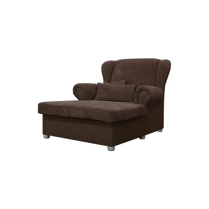 Chaise longue Lord Con rivestimento in velluto a coste, marrone scuro, larghezza totale 123 cm, profondità totale 212 cm, peso 35 kg