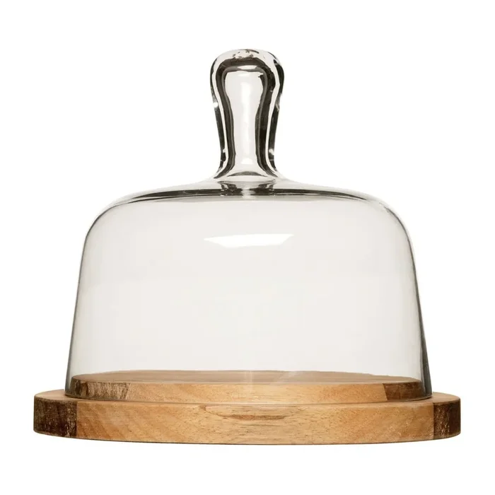 Ciotola In vetro/in legno, bianca/marrone, ø 22 cm