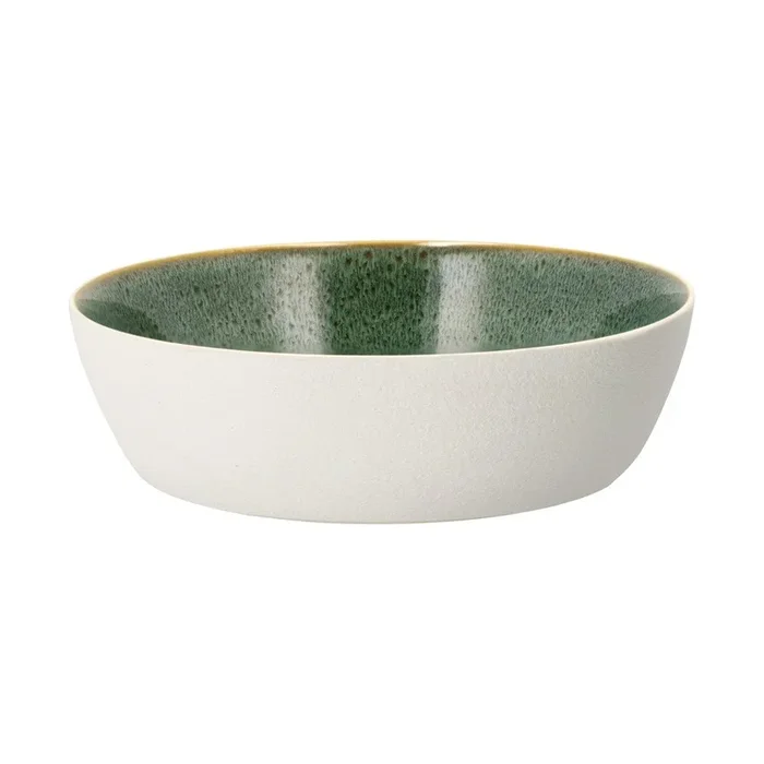Ciotolina Gastro White/Green Per zuppe e minestre, in gres, bianca/verde, 850 ml, ø 18 cm