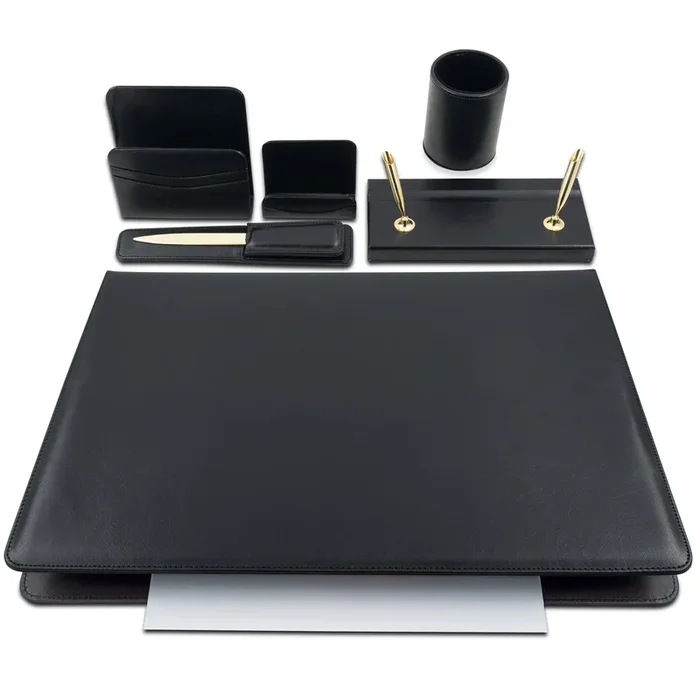 CITY-TIME – Servizio scrittoio classic nero in similpelle (6 componenti city time – 121-N