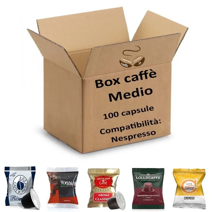 Coffret de café moyen – 100 capsules assorties compatibles Nespresso®