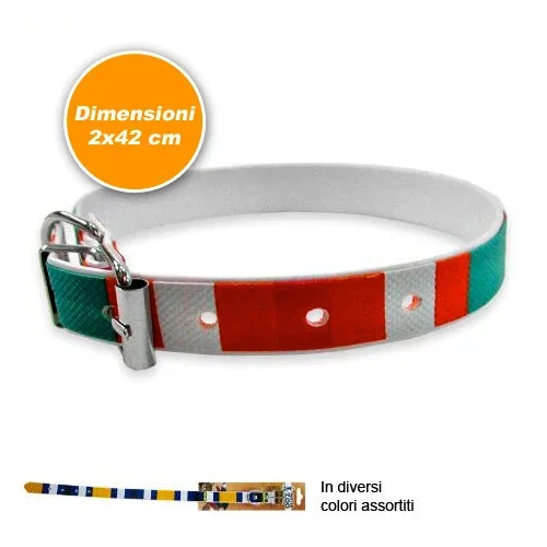 Collare Per Cani e Gatti In Cuoio Con Gancio 2×42 cm Unisex Multicolore
