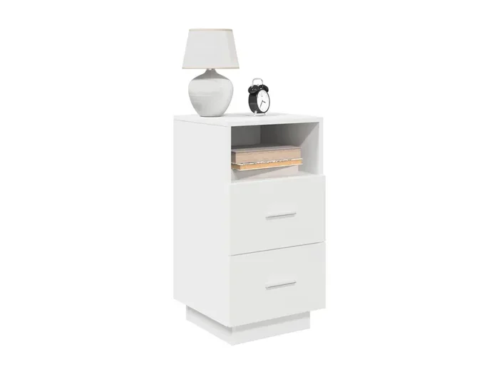 Comodini 2 pezzi con 2 cassetti bianchi 36x36x68 cm