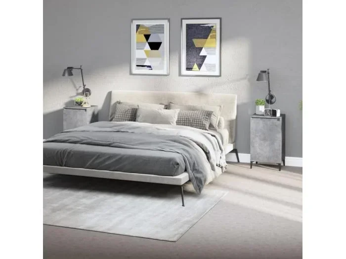 Comodini 2 pezzi grigio cemento 40x35x70 cm in legno ingegnerizzato