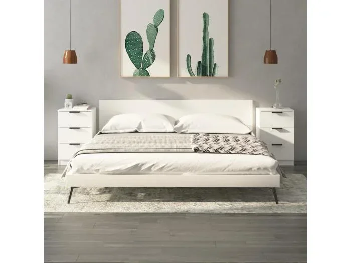 Comodini 2 pz Bianco 40x36x65 cm