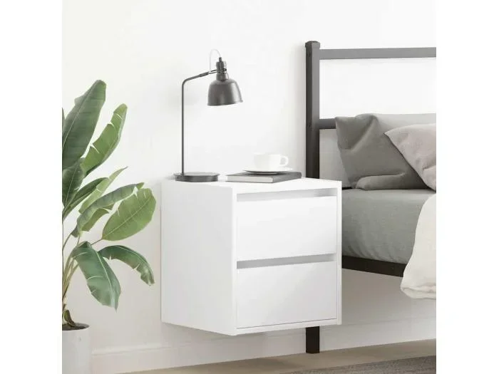 Comodini da parete 2 pz bianchi 38x34x40 cm