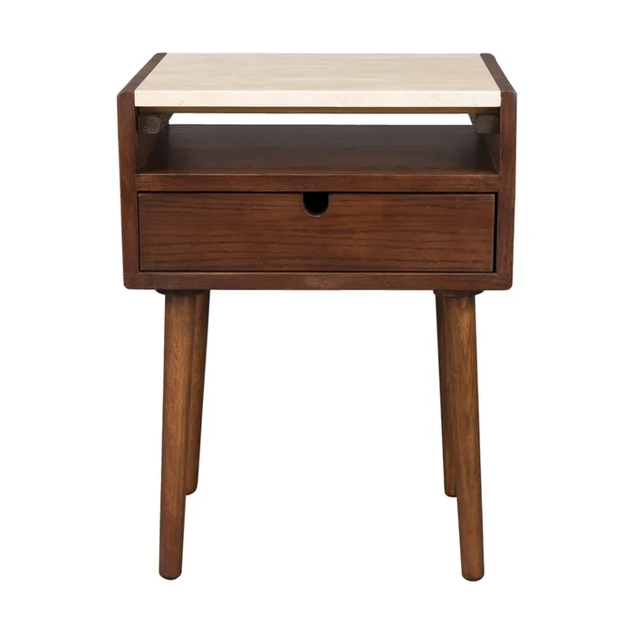 Comodino Arda Marrone, 45×35 cm, altezza totale 60 cm