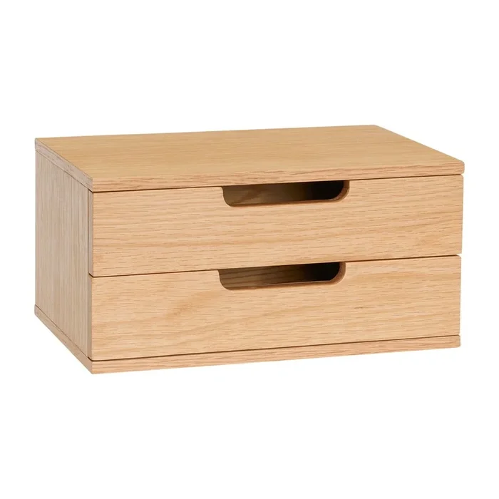 Comodino AtHand Da parete/con ripiani, con effetto rovere, di colore naturale, 30×20 cm, altezza totale 15 cm