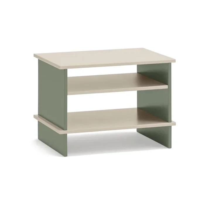 Comodino Inari Con ripiani, verde/greige, 54×40 cm, altezza totale 40 cm