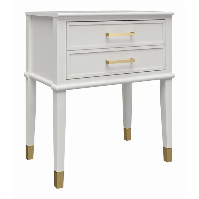Comodino Westerleigh Bianco, 60×40 cm, altezza totale 72 cm
