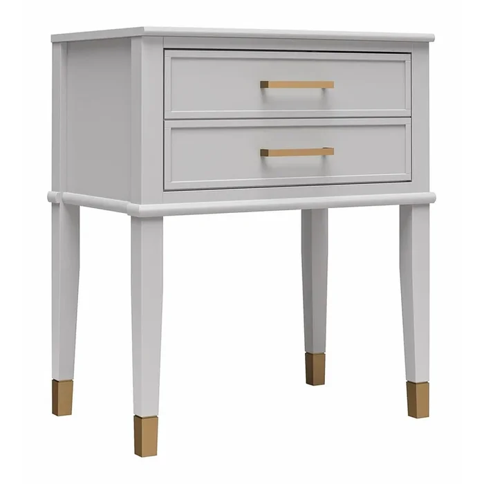 Comodino Westerleigh Grigio chiaro, 60×40 cm, altezza totale 72 cm