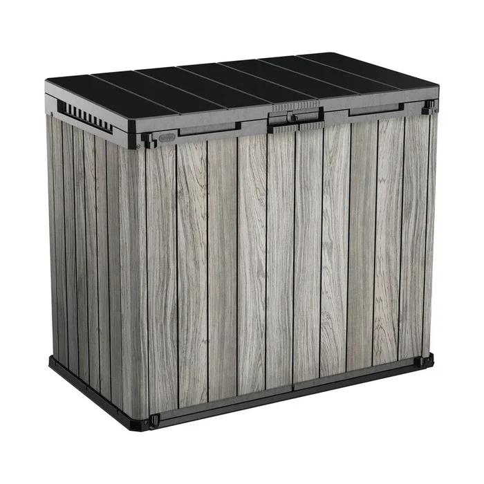 Contenitore da giardino Deco In plastica, grigio, larghezza totale 141 cm, altezza totale 120 cm, profondità totale 82 cm