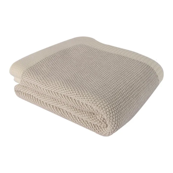 Coperta In cotone, beige, 130×170 cm