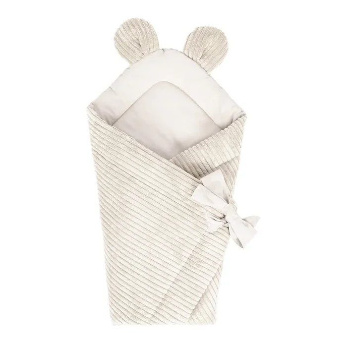 Copertina per neonati Beige, in velluto a coste, 35×65 cm