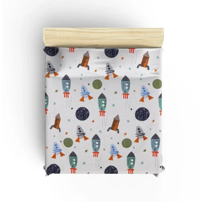 Copriletto per bambini Spacex In cotone, bianco, 140×200 cm