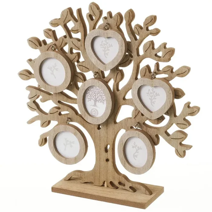 Cornice Portafoto Parete Albero di Famiglia 6 Porta foto Pendenti in Legno