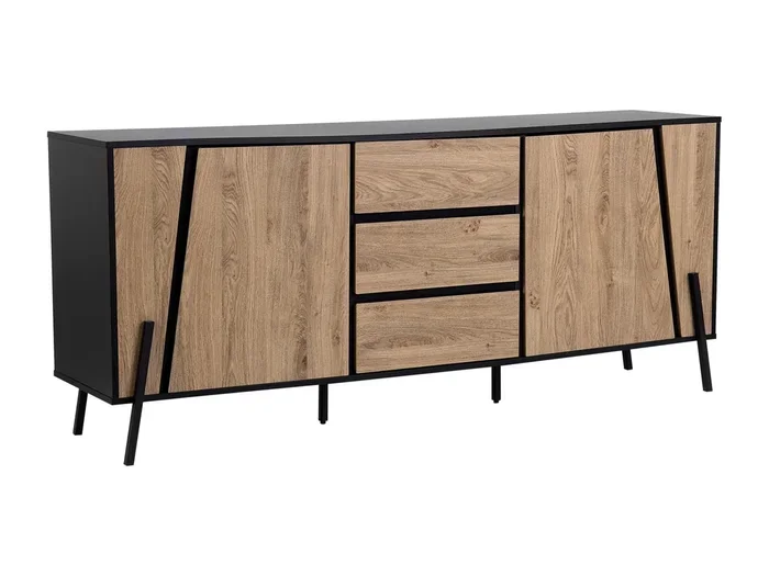 Credenza buffet in color legno e nero BLACKPOOL