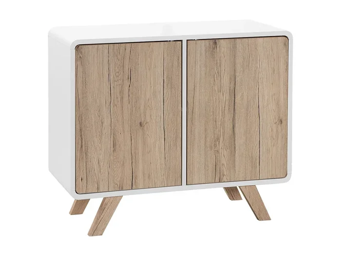 Credenza laminata in color legno chiaro/bianco MILO